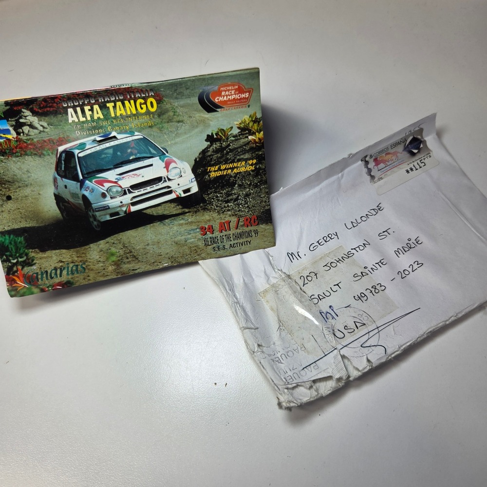 Race of Champions 1999 Alfa Tango QSL Card Canary Islands Rally